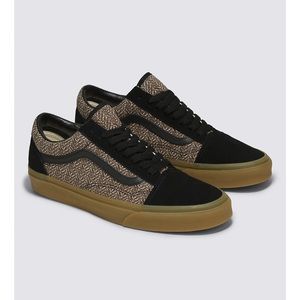 Vans Old Skool Herringbone Shoes Sneakers Black/Brown Size Mens 10.5 New In Box